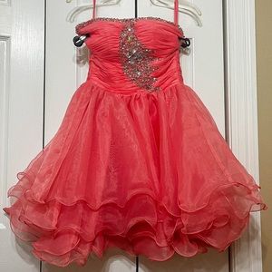 Pink mini prom dress